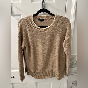 J. Crew tan and white fisherman’s sweater